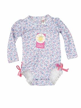 NWT Ruffle Butts Cottage Tea Time Long Sleeve One Piece Rash Guard